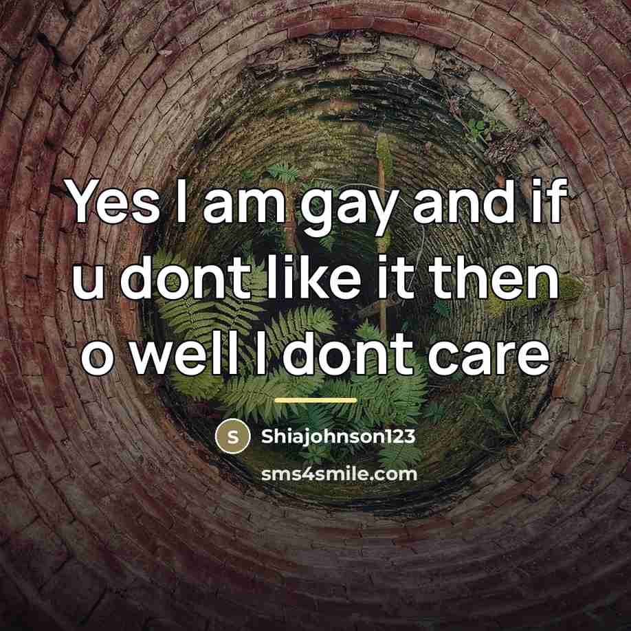 “Yes I am gay and if u dont like it…” quote by Shiajohnson123