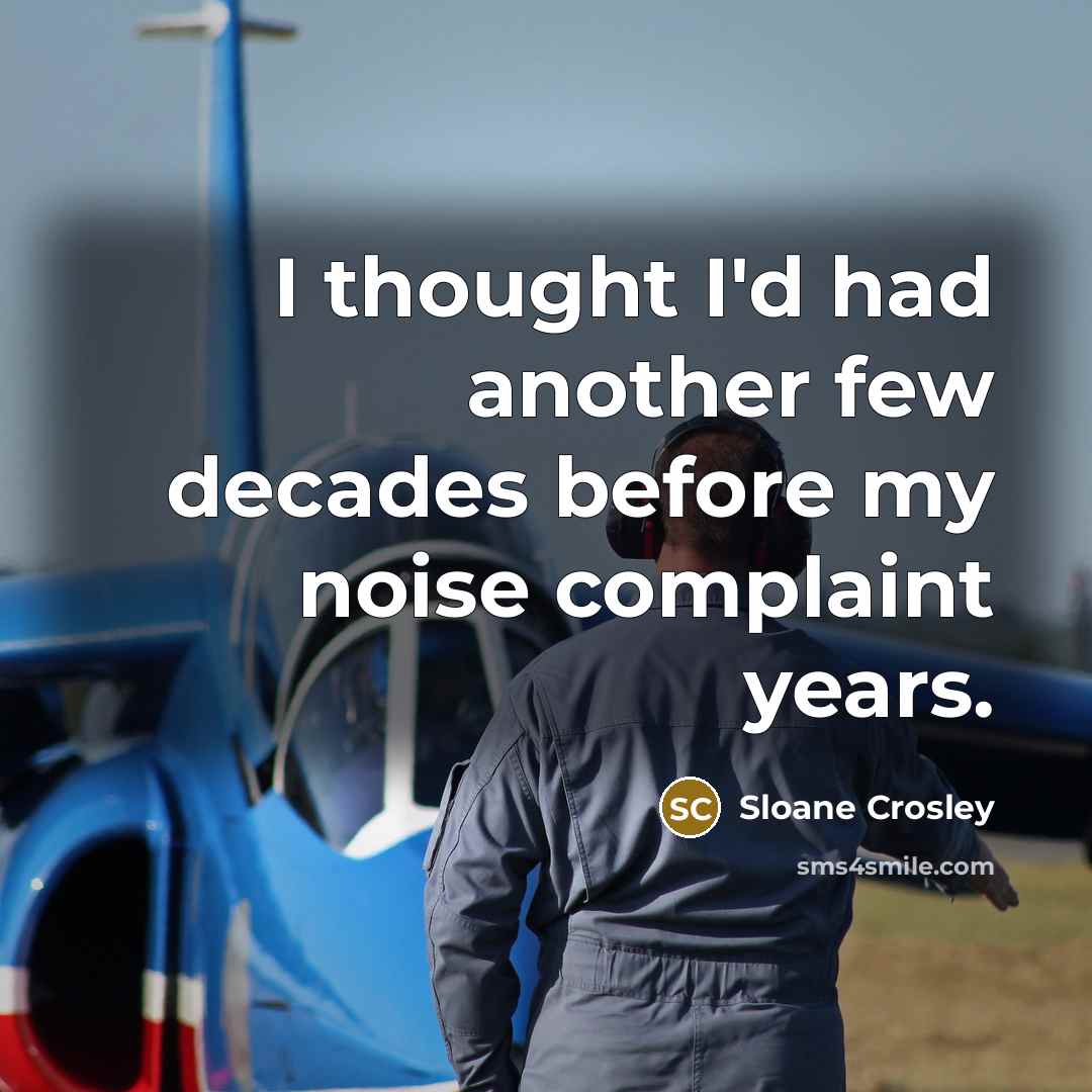 “I thought I'd had another few decades before my noise…” quote by Sloane Crosley