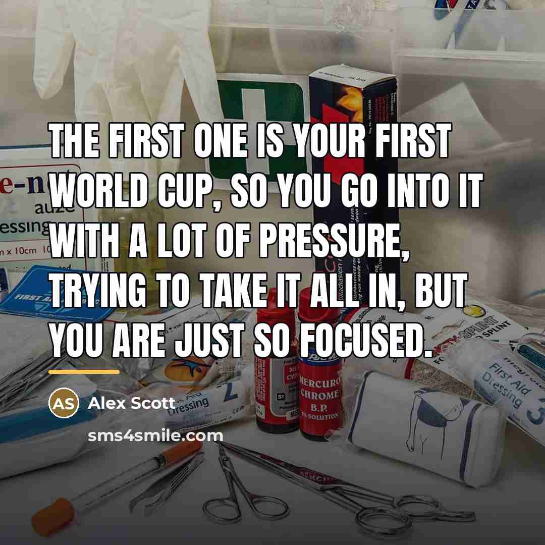 “The first one is your first World Cup, so you…” quote by Alex Scott