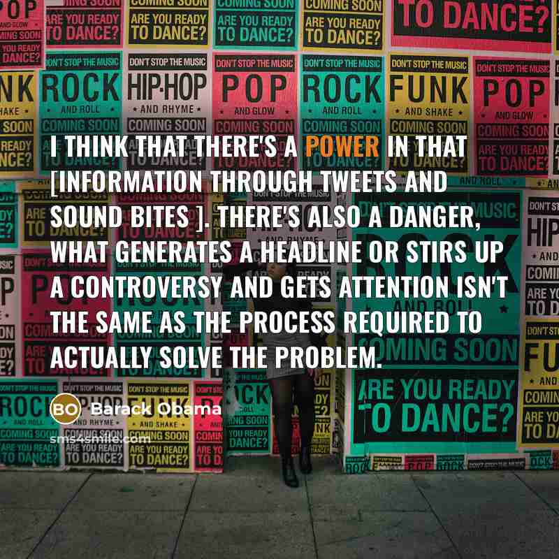 “I think that there's a power in that [information through…” quote by Barack Obama