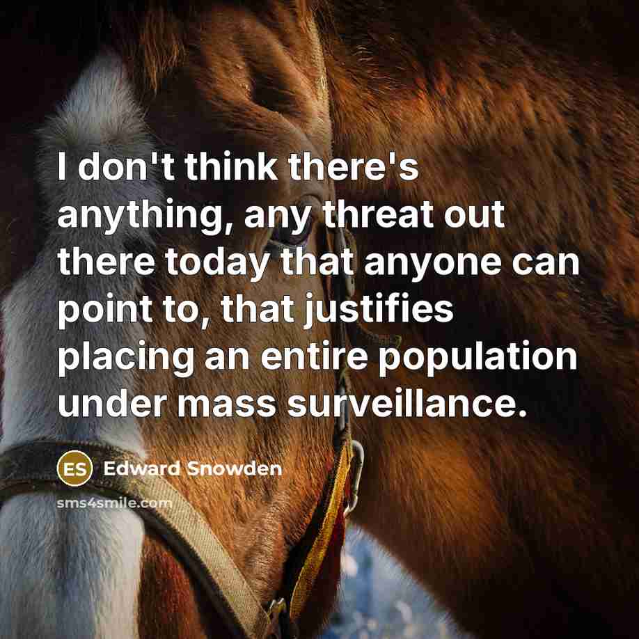 “I don't think there's anything, any threat out there today…” quote by Edward Snowden