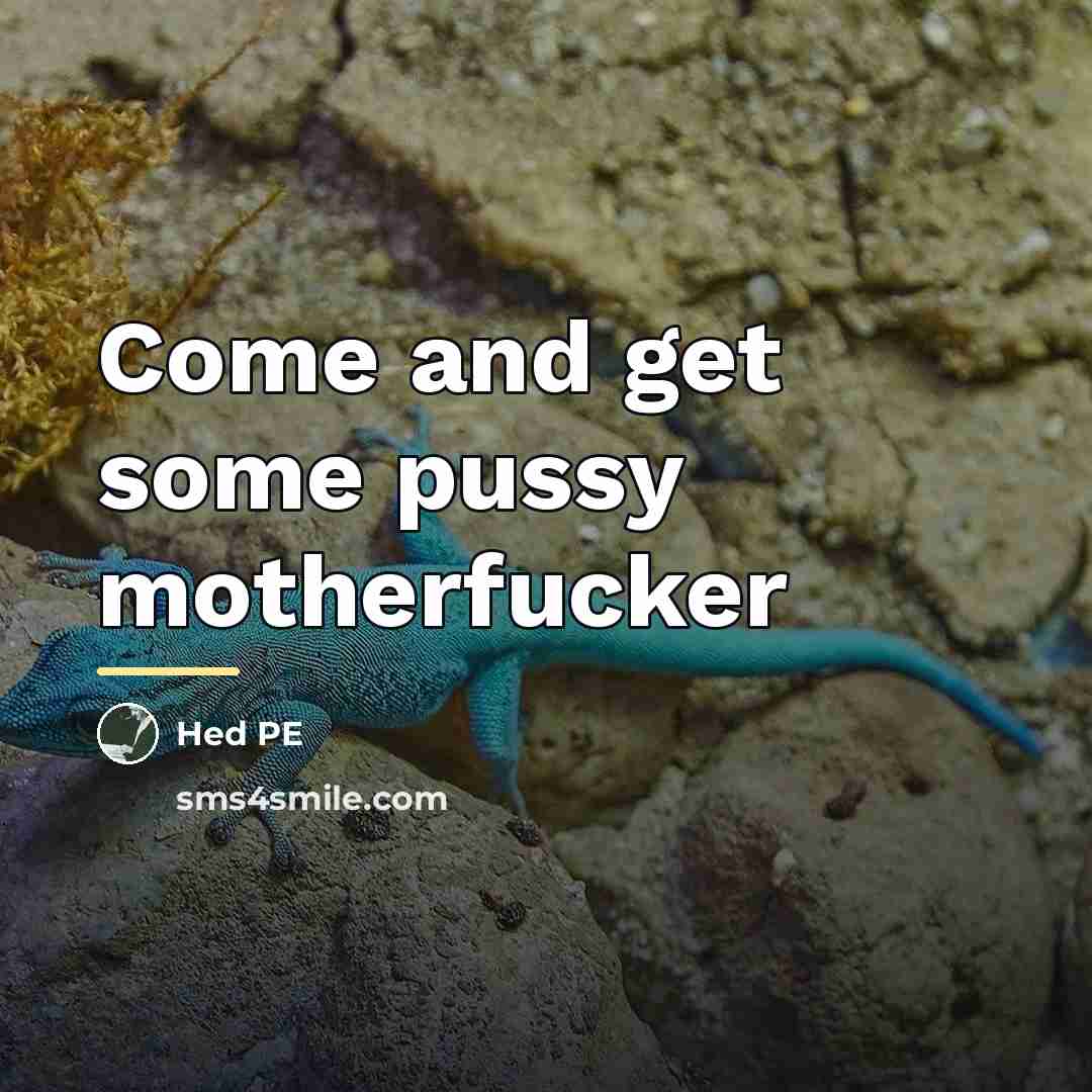 “Come and get some pussy motherfucker…” quote by Hed PE