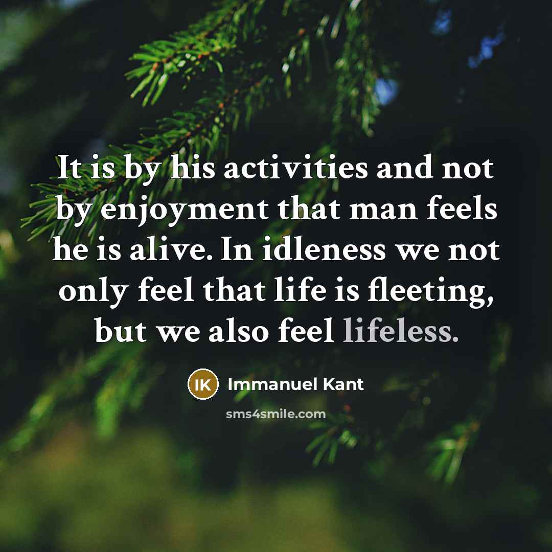 “It is by his activities and not by enjoyment that…” quote by Immanuel Kant