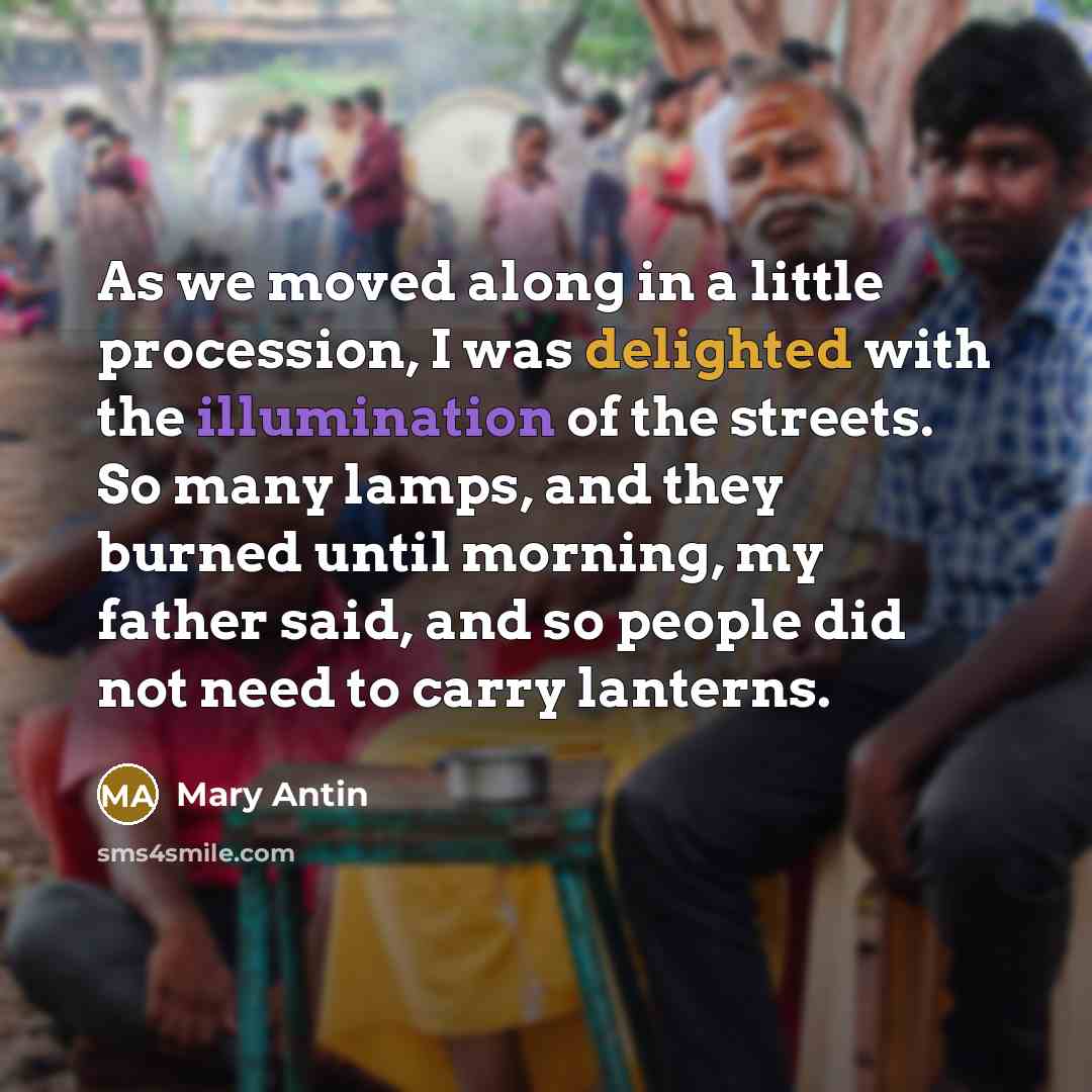 “As we moved along in a little procession, I was…” quote by Mary Antin
