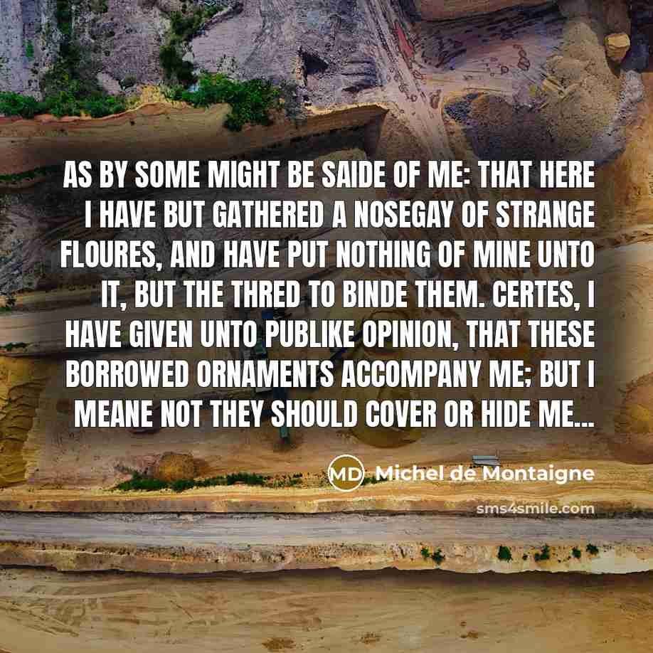 “As by some might be saide of me: that here…” quote by Michel de Montaigne
