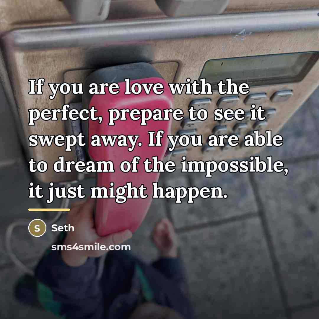 “If you are love with the perfect, prepare to see…” quote by Seth
