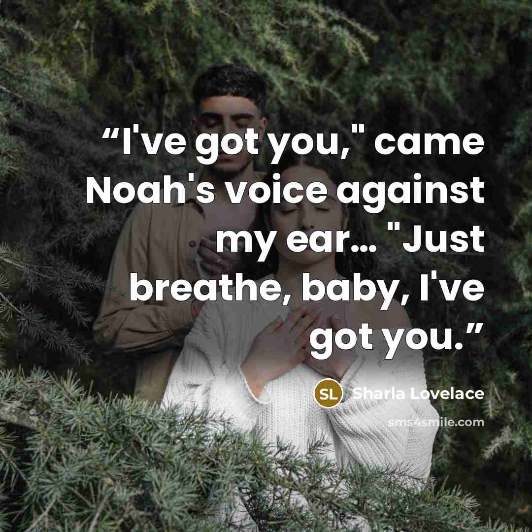 “I've got you," came Noah's voice against my ear… "Just breathe, baby, I've got you.” quote by Sharla Lovelace