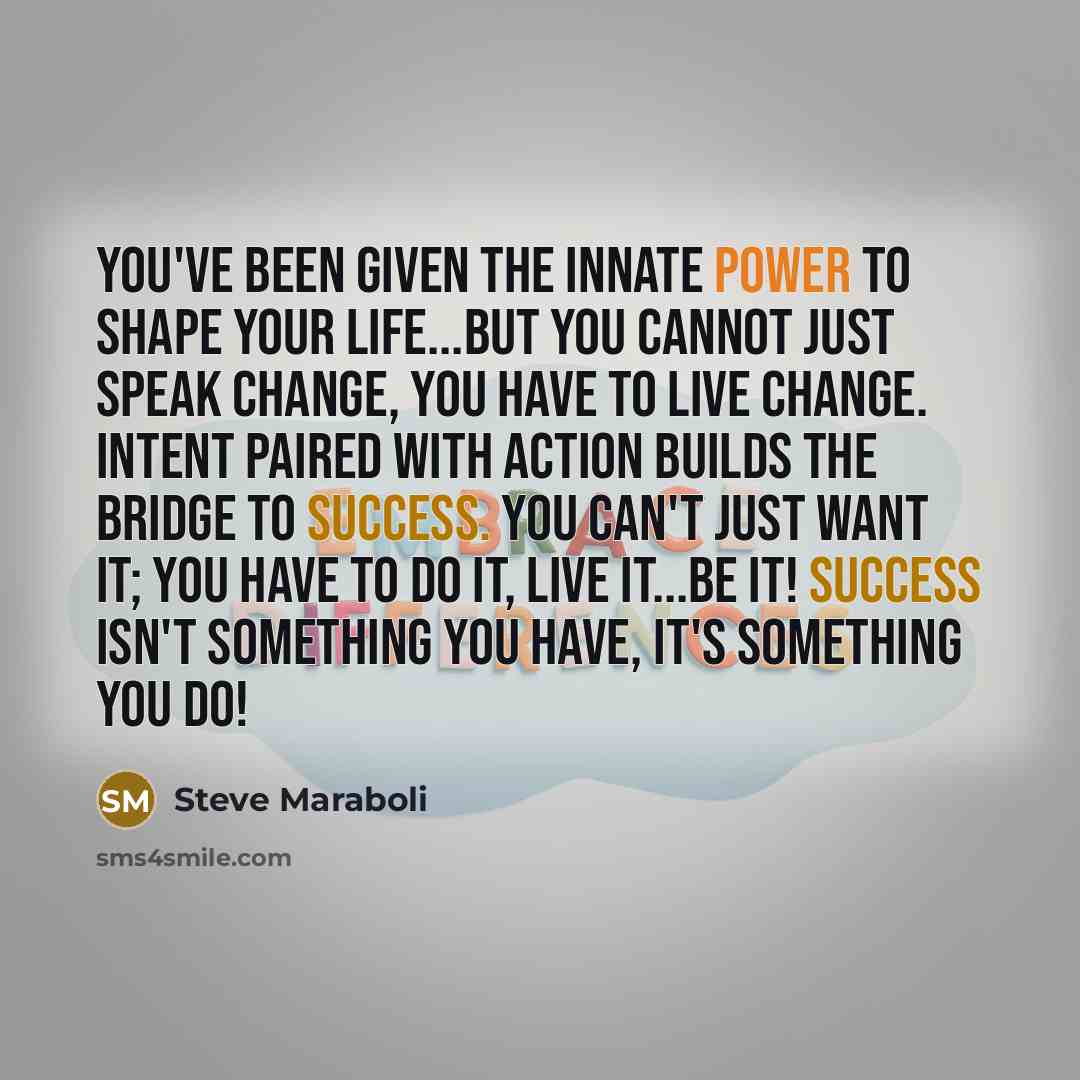 “You've been given the innate power to shape your life...but…” quote by Steve Maraboli