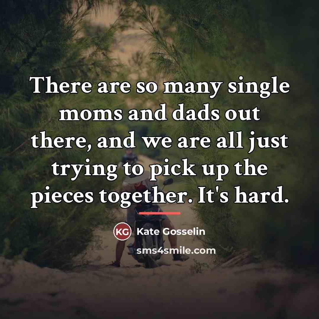 “There are so many single moms and dads out there,…” quote by Kate Gosselin