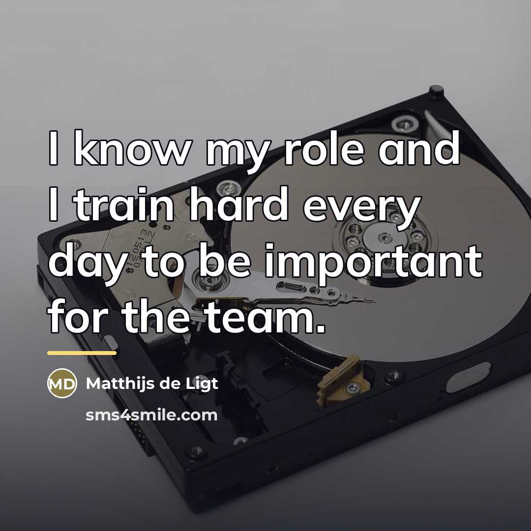 “I know my role and I train hard every day…” quote by Matthijs de Ligt
