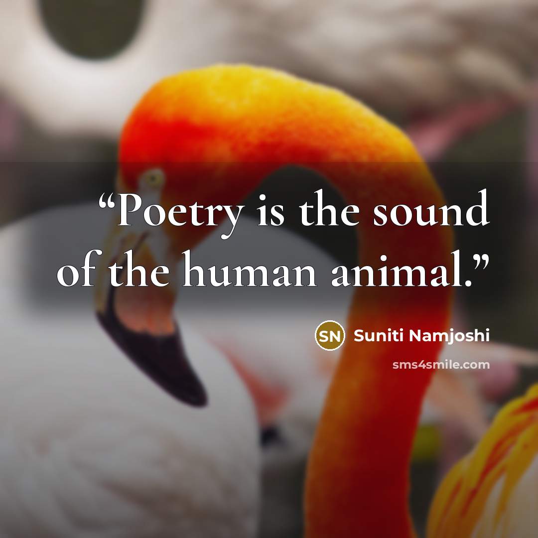 “Poetry is the sound of the human animal.” quote by Suniti Namjoshi