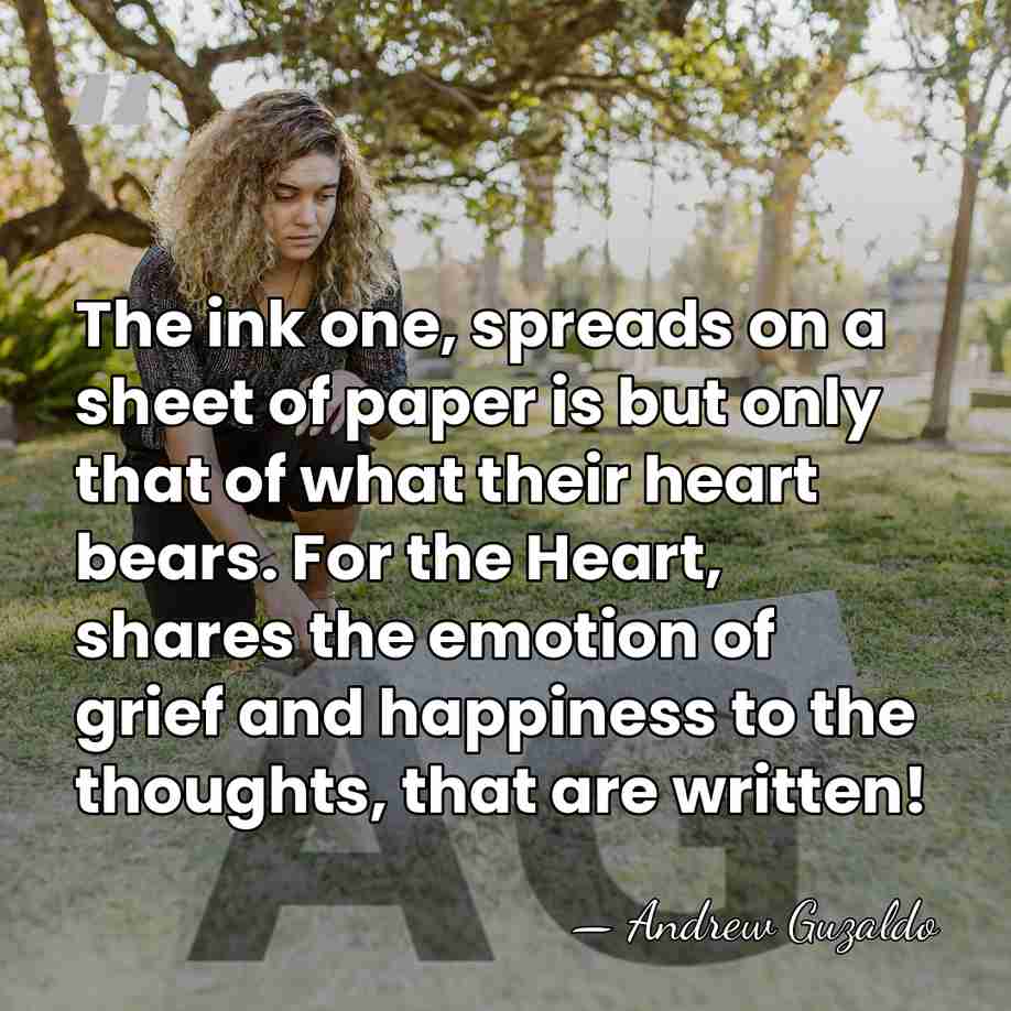 The ink one, spreads on a sheet of paper is but only&hellip; - Andrew Guzaldo