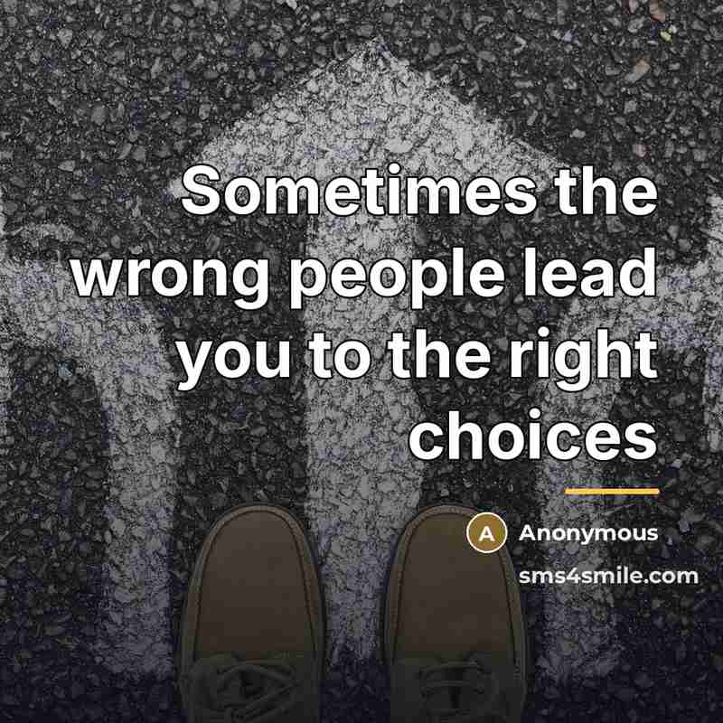 “Sometimes the wrong people lead you to the right choices…” quote by Anonymous