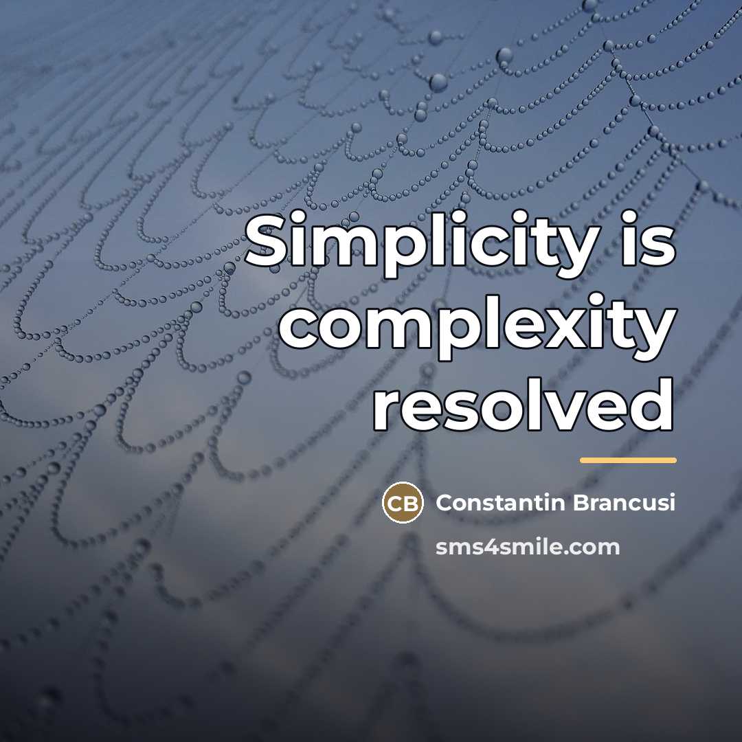“Simplicity is complexity resolved…” quote by Constantin Brancusi