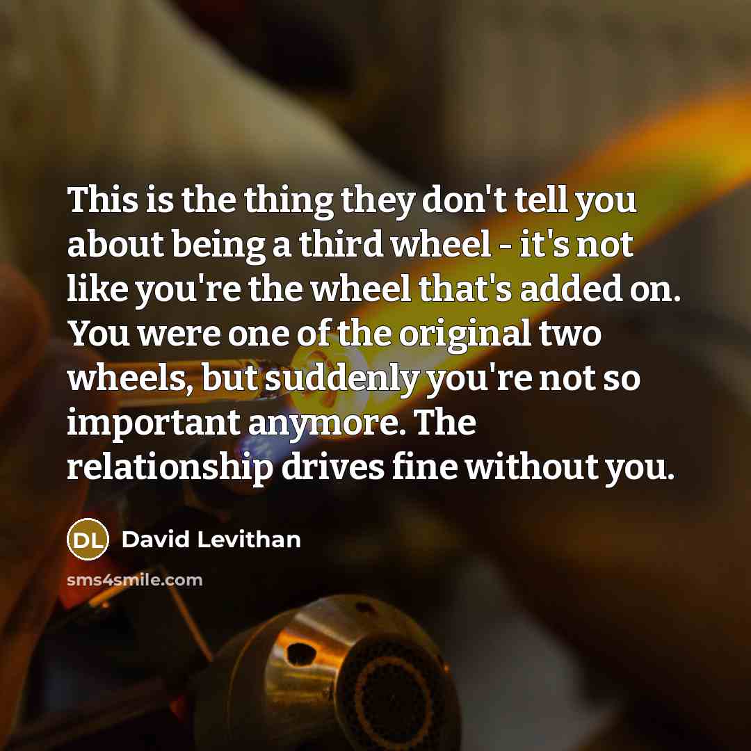 “This is the thing they don't tell you about being…” quote by David Levithan
