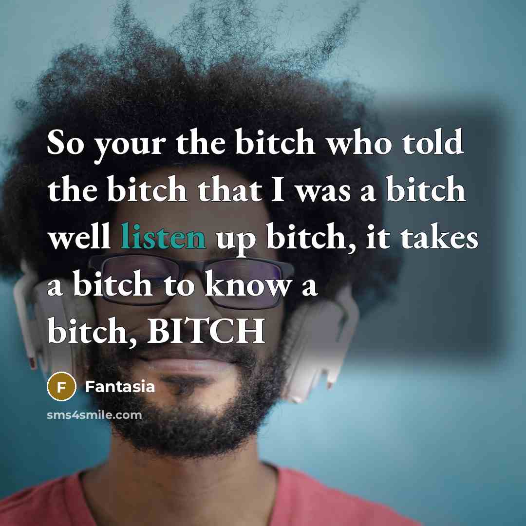 “So your the bitch who told the bitch that I…” quote by Fantasia