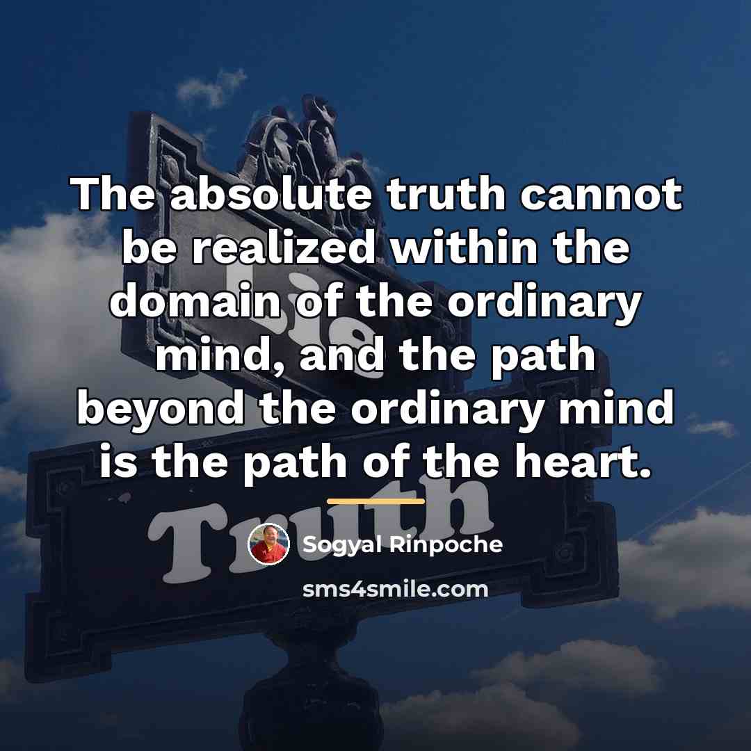 “The absolute truth cannot be realized within the domain of…” quote by Sogyal Rinpoche