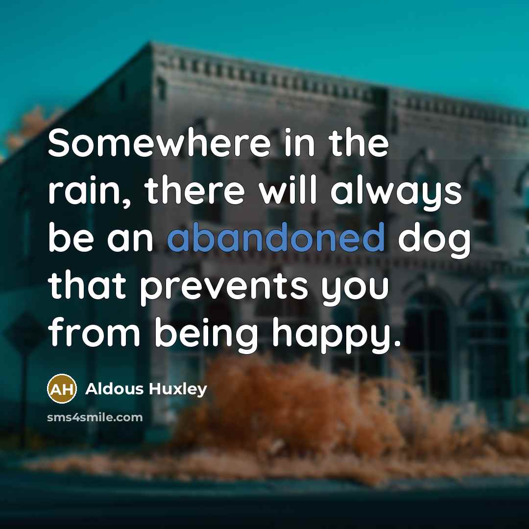 “Somewhere in the rain, there will always be an abandoned…” quote by Aldous Huxley