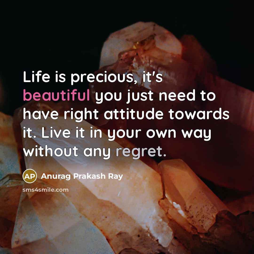 “Life is precious, it's beautiful you just need to have…” quote by Anurag Prakash Ray
