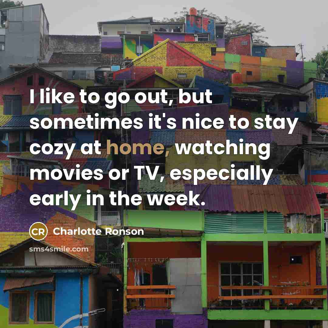 “I like to go out, but sometimes it's nice to…” quote by Charlotte Ronson