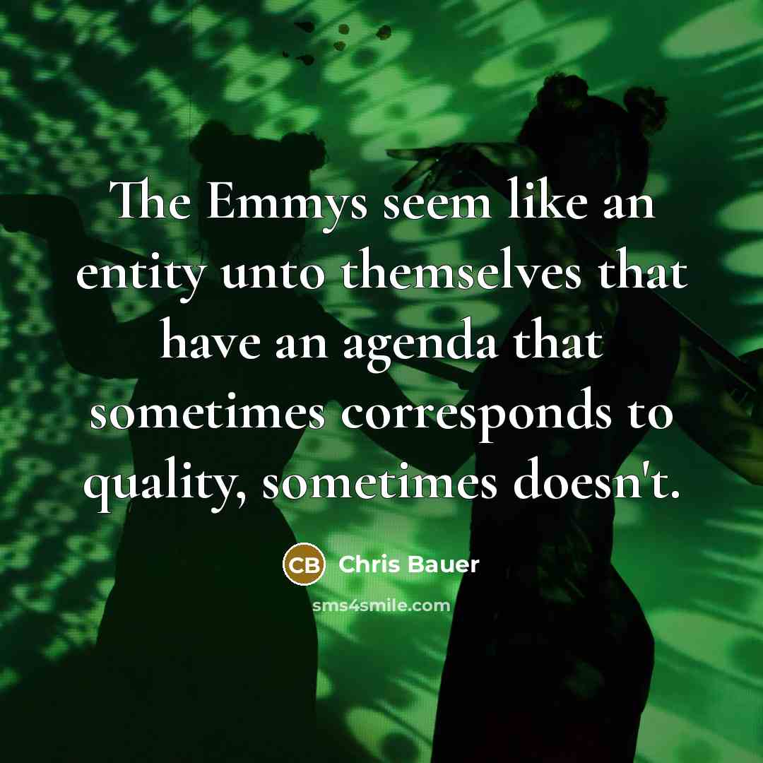 “The Emmys seem like an entity unto themselves that have…” quote by Chris Bauer