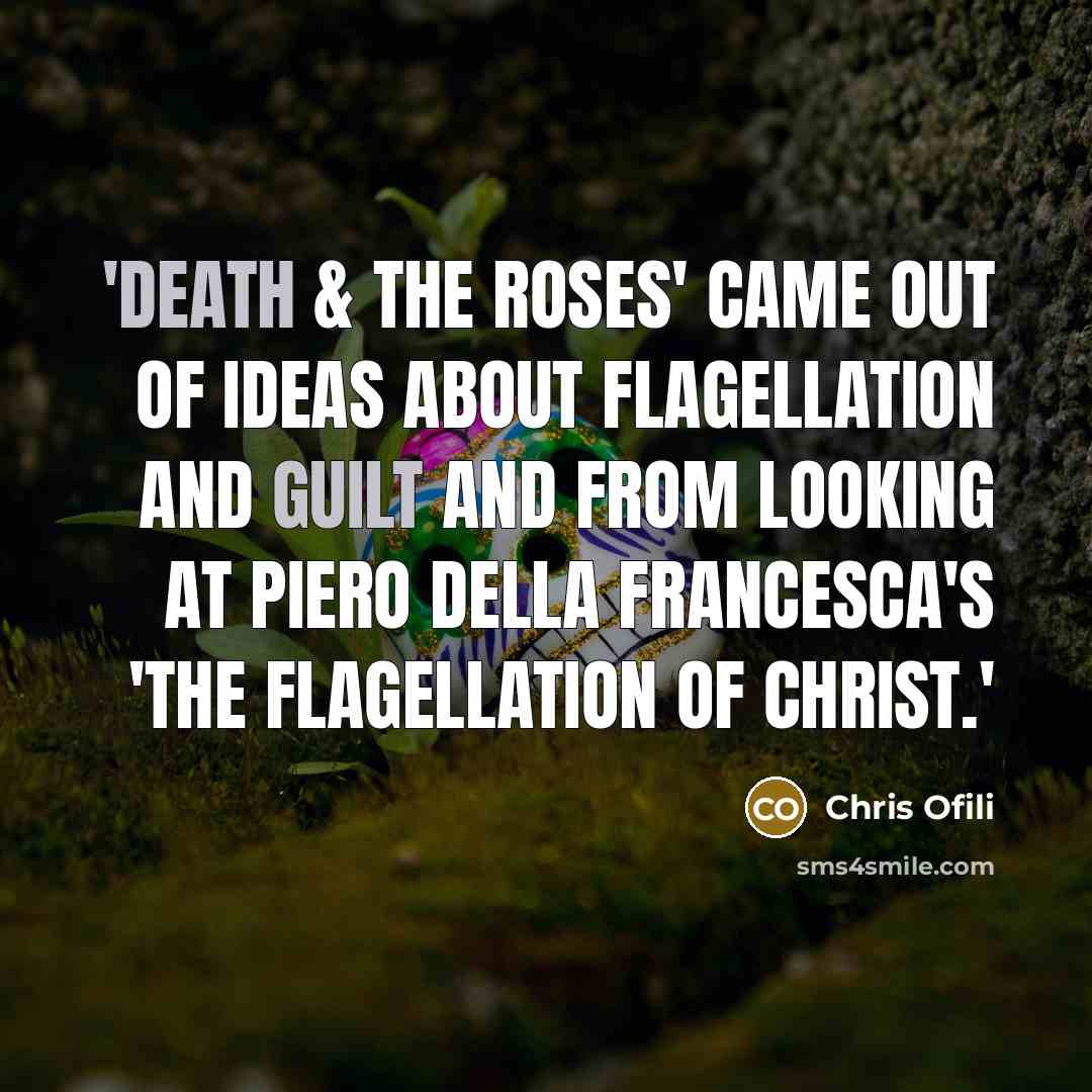 “'Death & the Roses' came out of ideas about flagellation…” quote by Chris Ofili