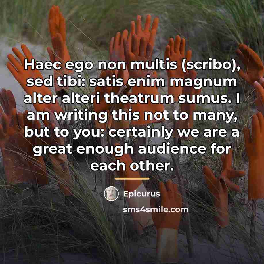 “Haec ego non multis (scribo), sed tibi: satis enim magnum…” quote by Epicurus