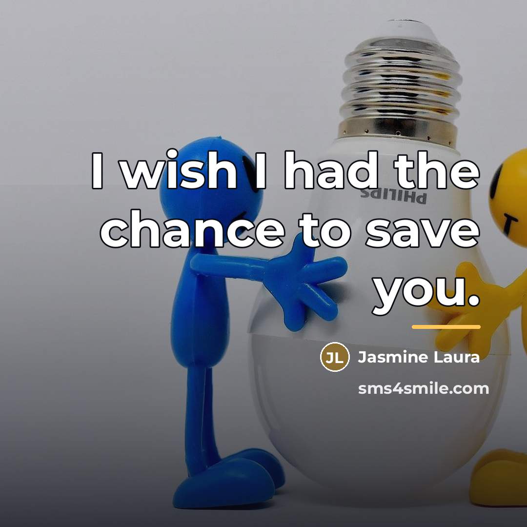 “I wish I had the chance to save you.…” quote by Jasmine Laura