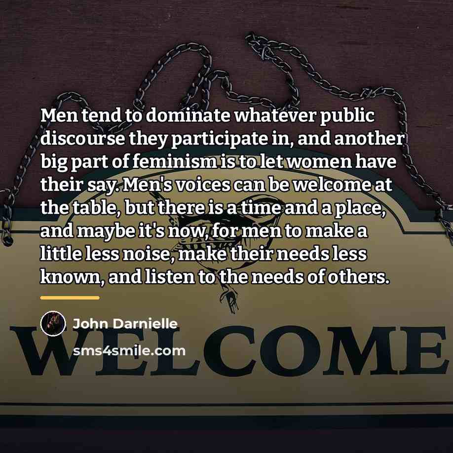 “Men tend to dominate whatever public discourse they participate in,…” quote by John Darnielle