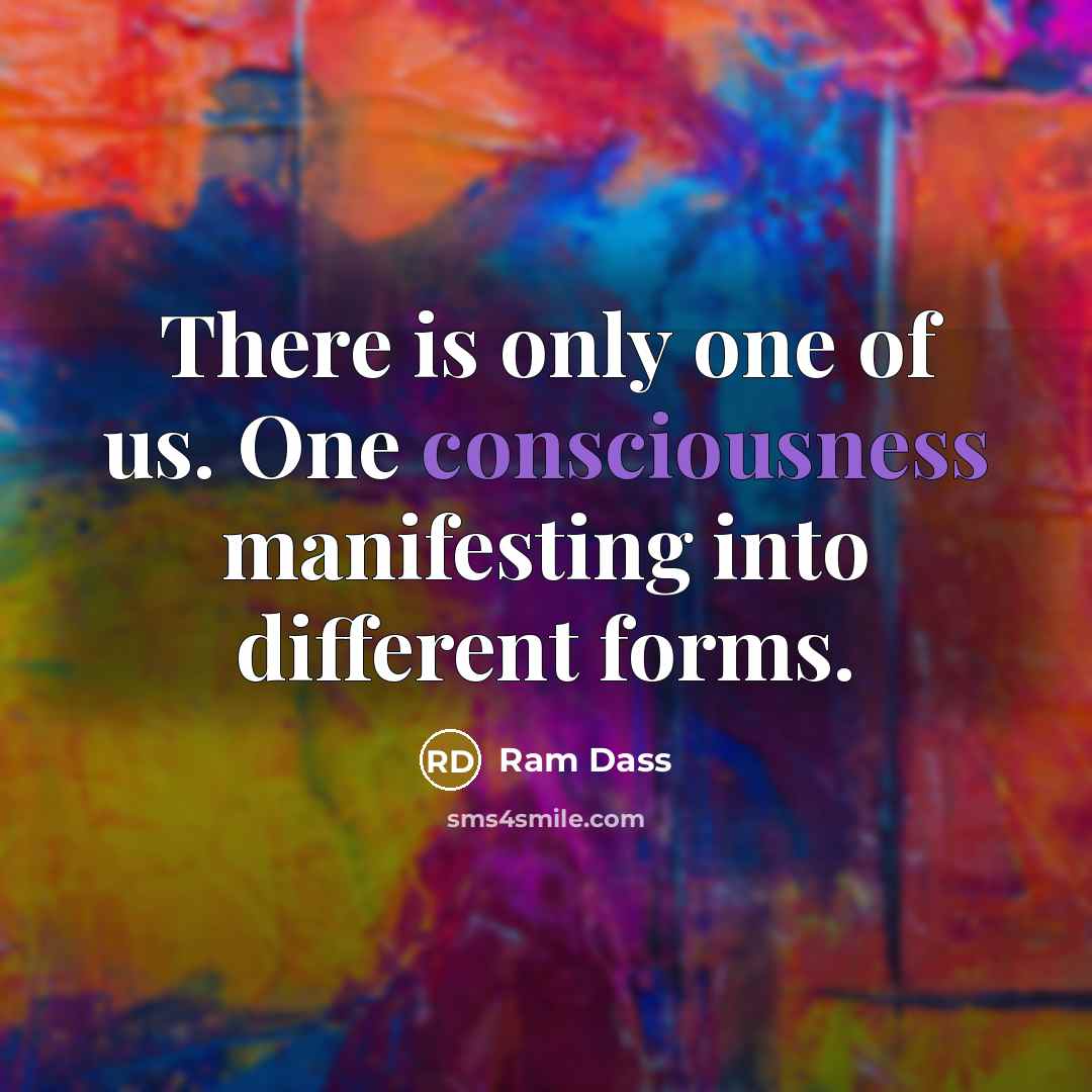 “There is only one of us. One consciousness manifesting into…” quote by Ram Dass