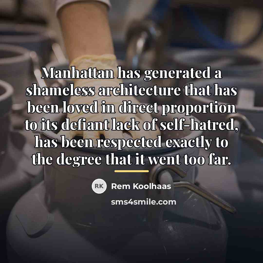 “Manhattan has generated a shameless architecture that has been loved…” quote by Rem Koolhaas