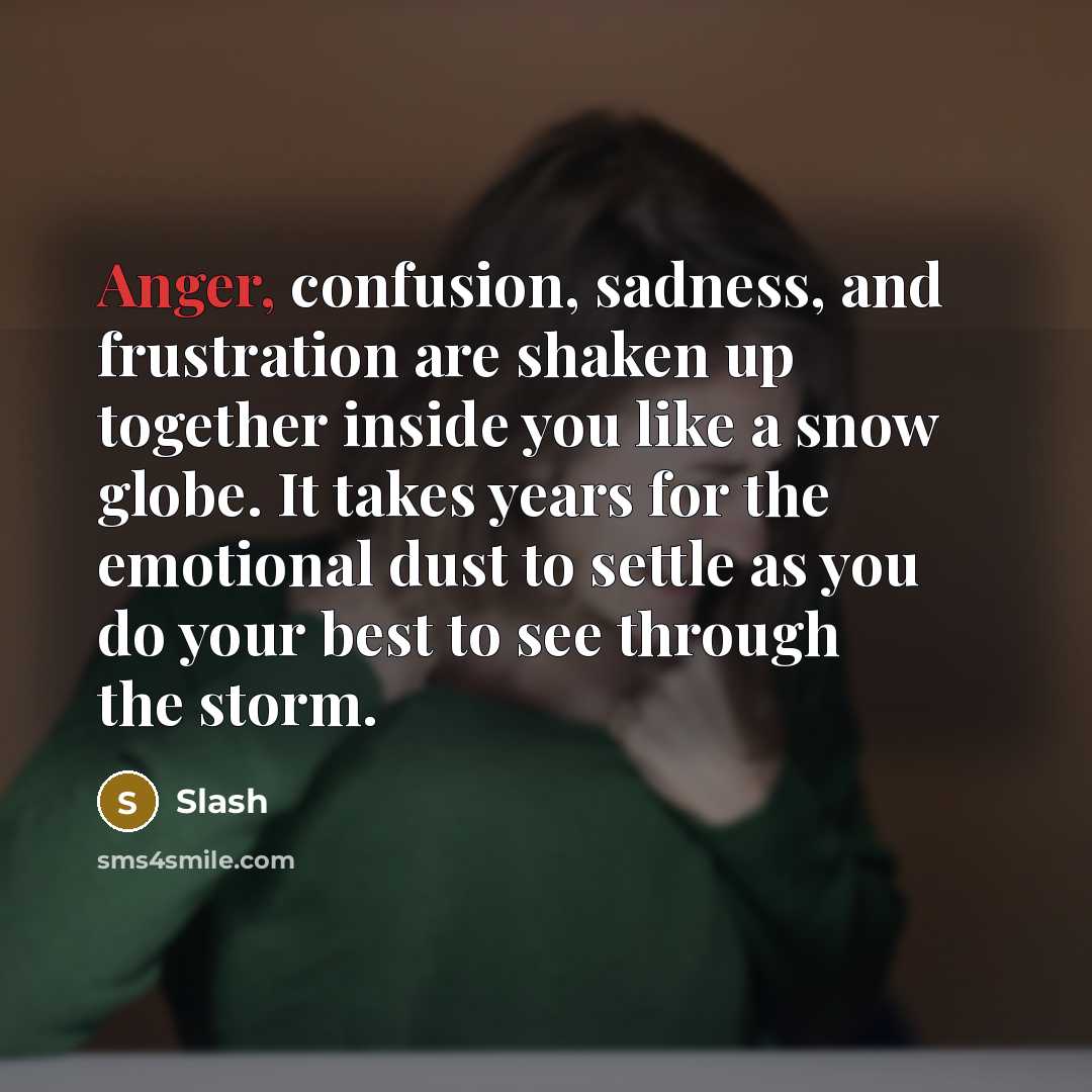 “Anger, confusion, sadness, and frustration are shaken up together inside…” quote by Slash