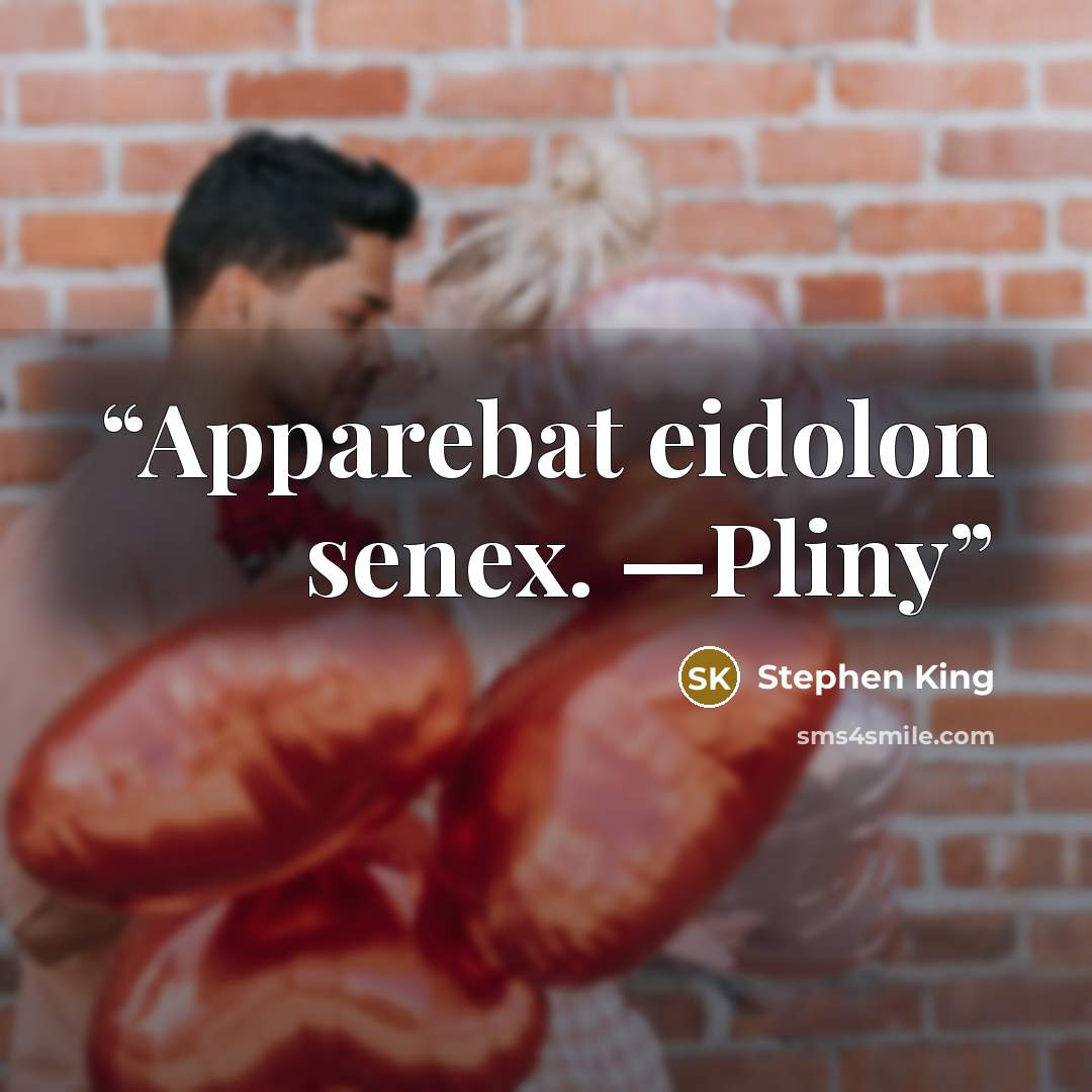 “Apparebat eidolon senex. —Pliny” quote by Stephen King