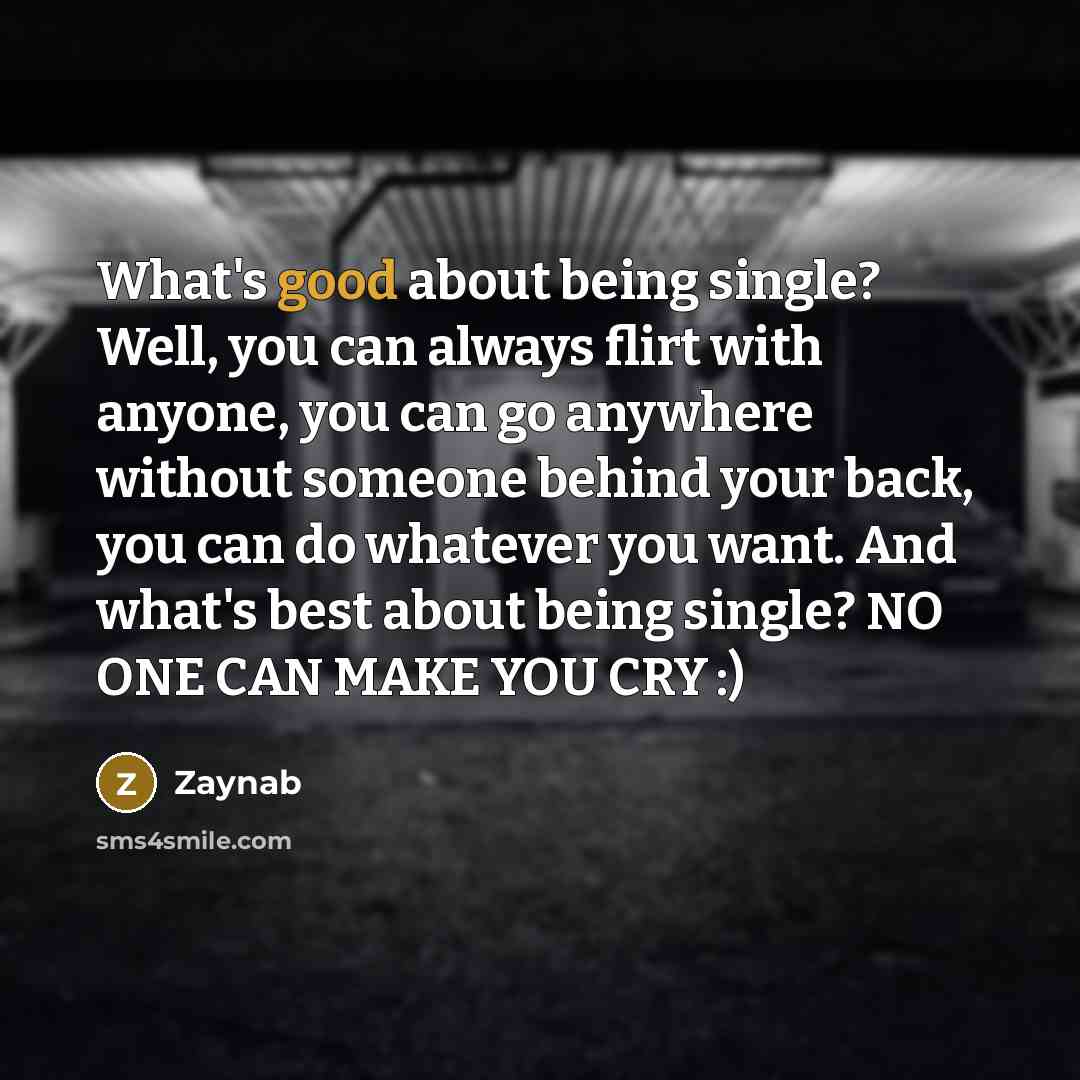 “What's good about being single? Well, you can always flirt…” quote by Zaynab