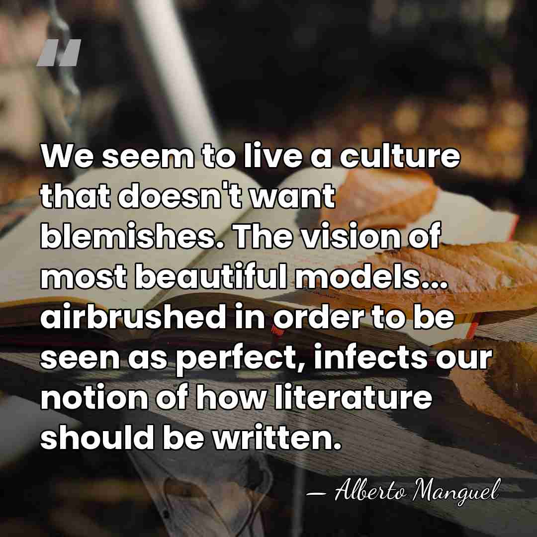 We seem to live a culture that doesn't want blemishes. The vision&hellip; - Alberto Manguel