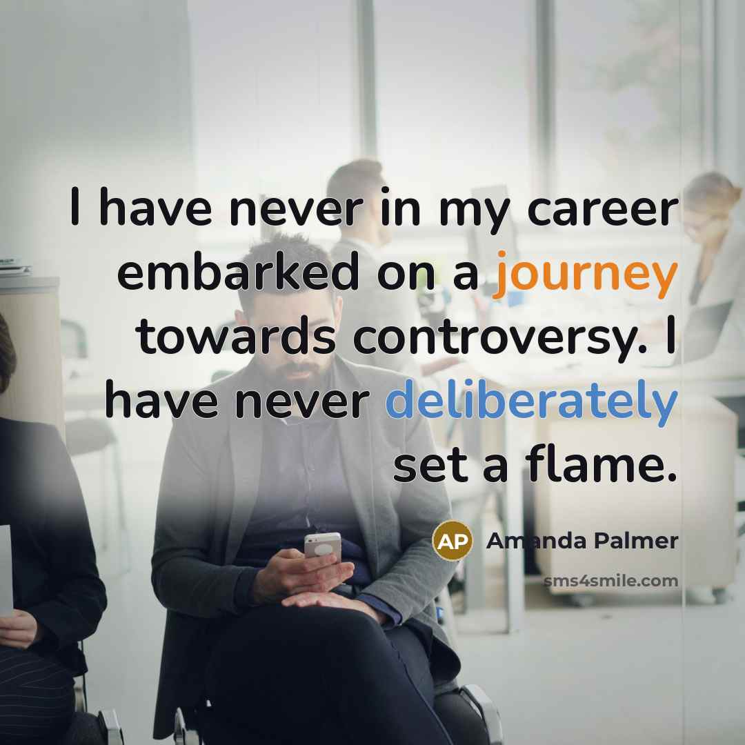 “I have never in my career embarked on a journey…” quote by Amanda Palmer