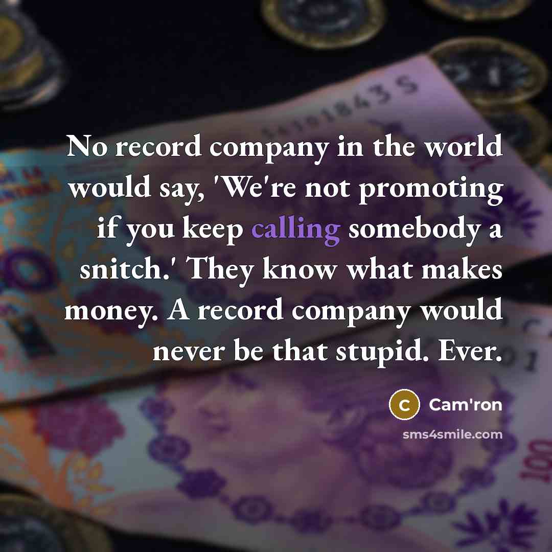 “No record company in the world would say, 'We're not…” quote by Cam'ron