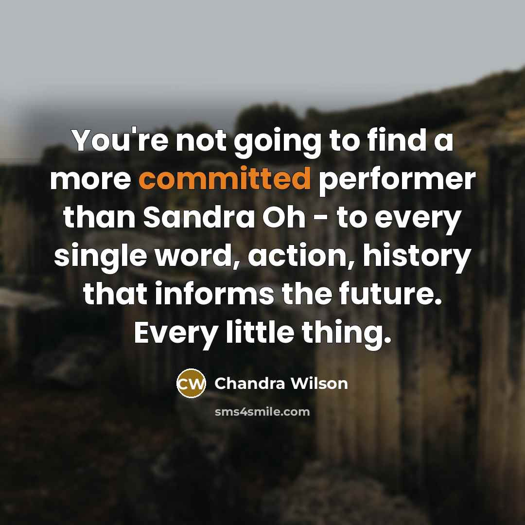 “You're not going to find a more committed performer than…” quote by Chandra Wilson
