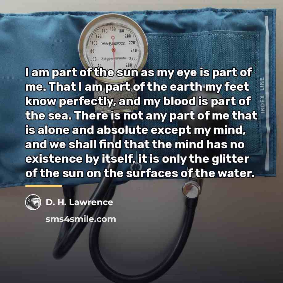 “I am part of the sun as my eye is…” quote by D. H. Lawrence