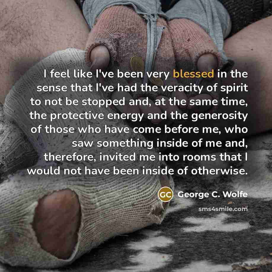 “I feel like I've been very blessed in the sense…” quote by George C. Wolfe