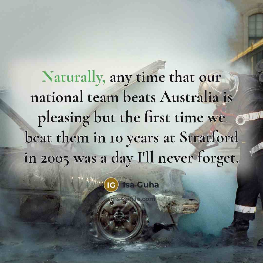 “Naturally, any time that our national team beats Australia is…” quote by Isa Guha