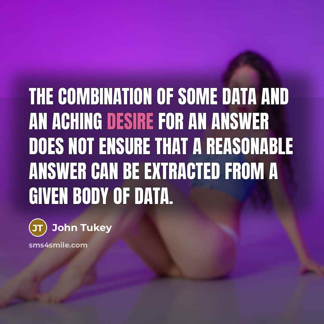 “The combination of some data and an aching desire for…” quote by John Tukey