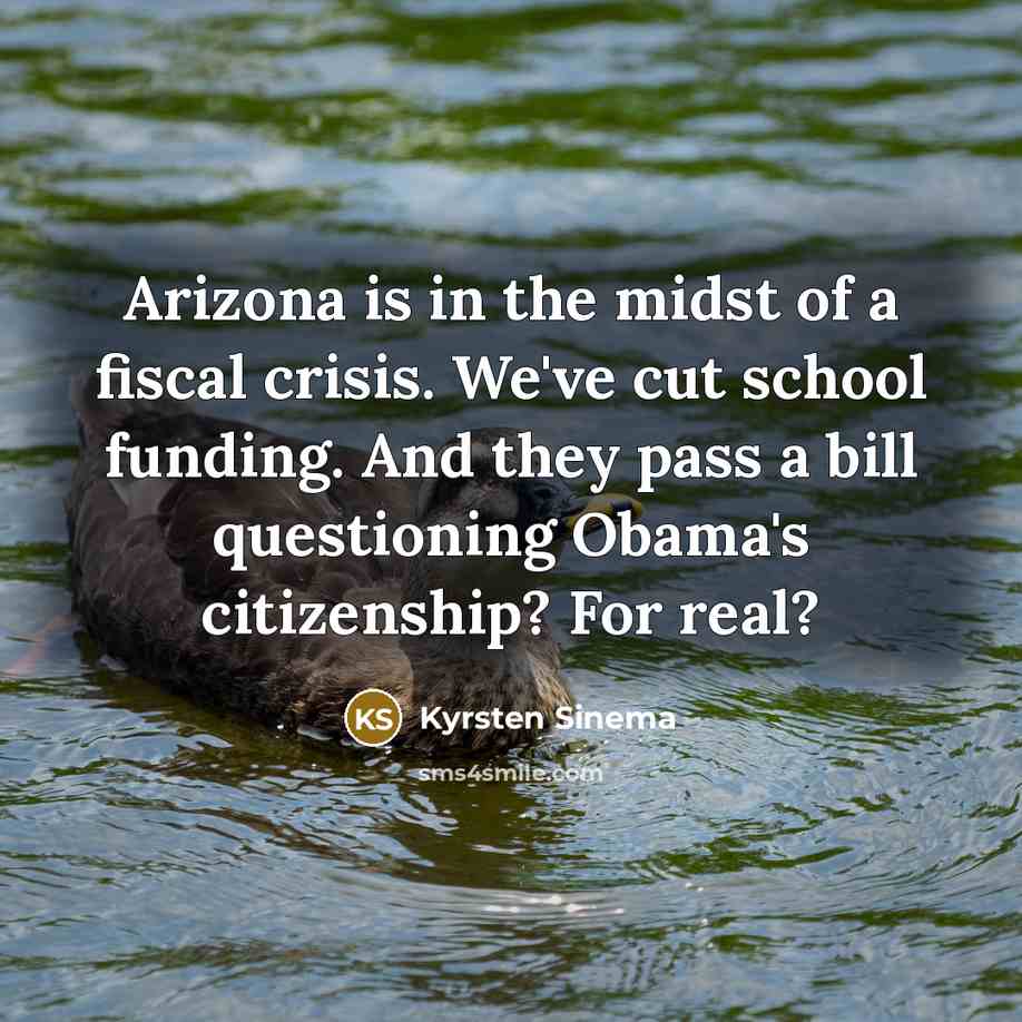 “Arizona is in the midst of a fiscal crisis. We've…” quote by Kyrsten Sinema