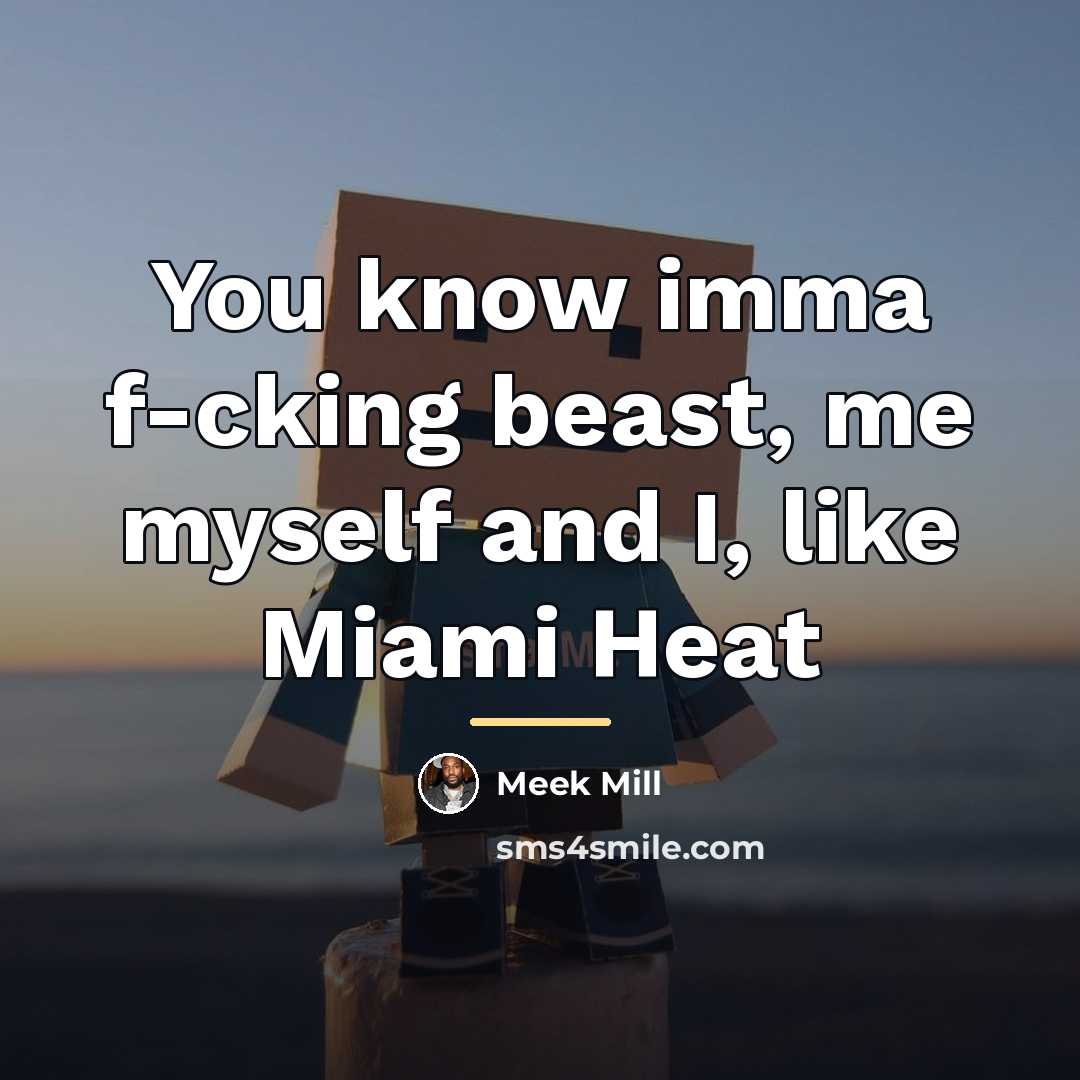 “You know imma f-cking beast, me myself and I, like…” quote by Meek Mill