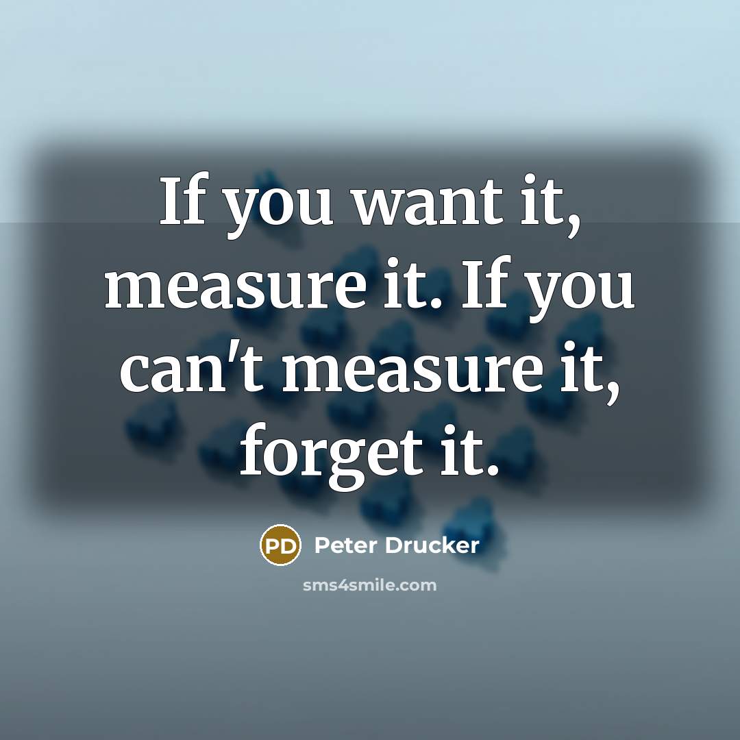 “If you want it, measure it. If you can't measure…” quote by Peter Drucker