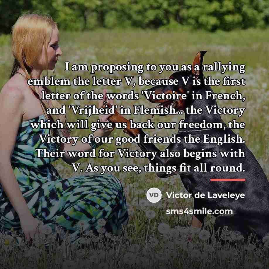 “I am proposing to you as a rallying emblem the…” quote by Victor de Laveleye