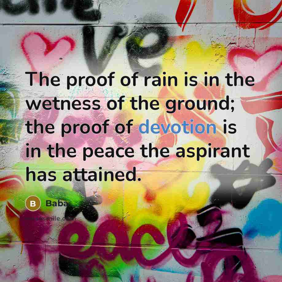 “The proof of rain is in the wetness of the…” quote by BABA