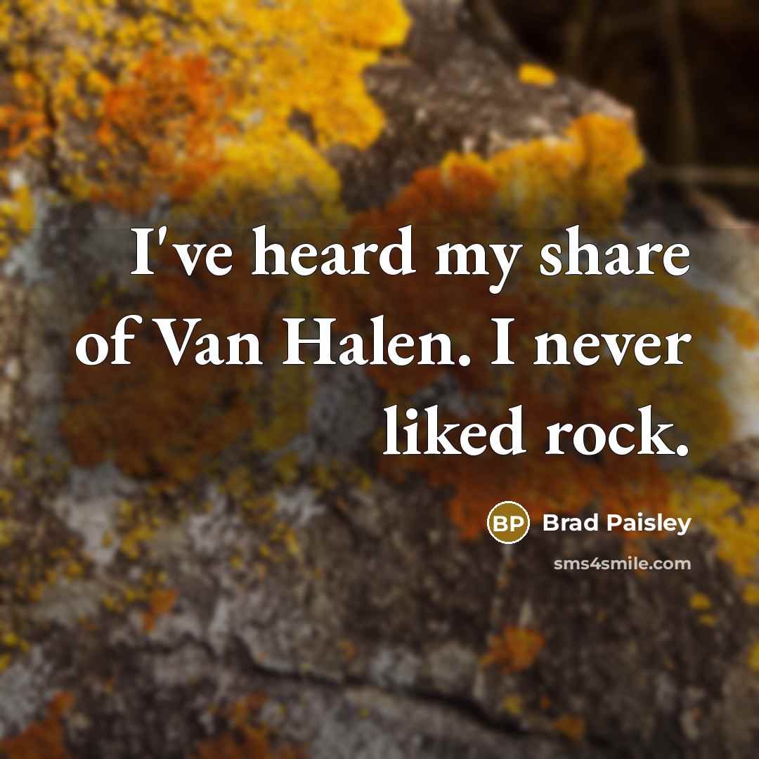 “I've heard my share of Van Halen. I never liked…” quote by Brad Paisley