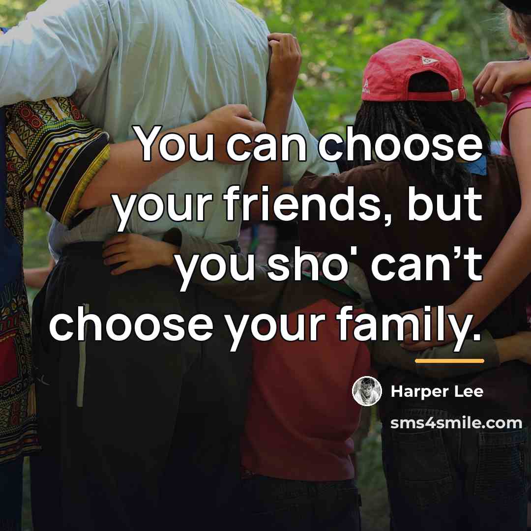 “You can choose your friends, but you sho' can't choose…” quote by Harper Lee