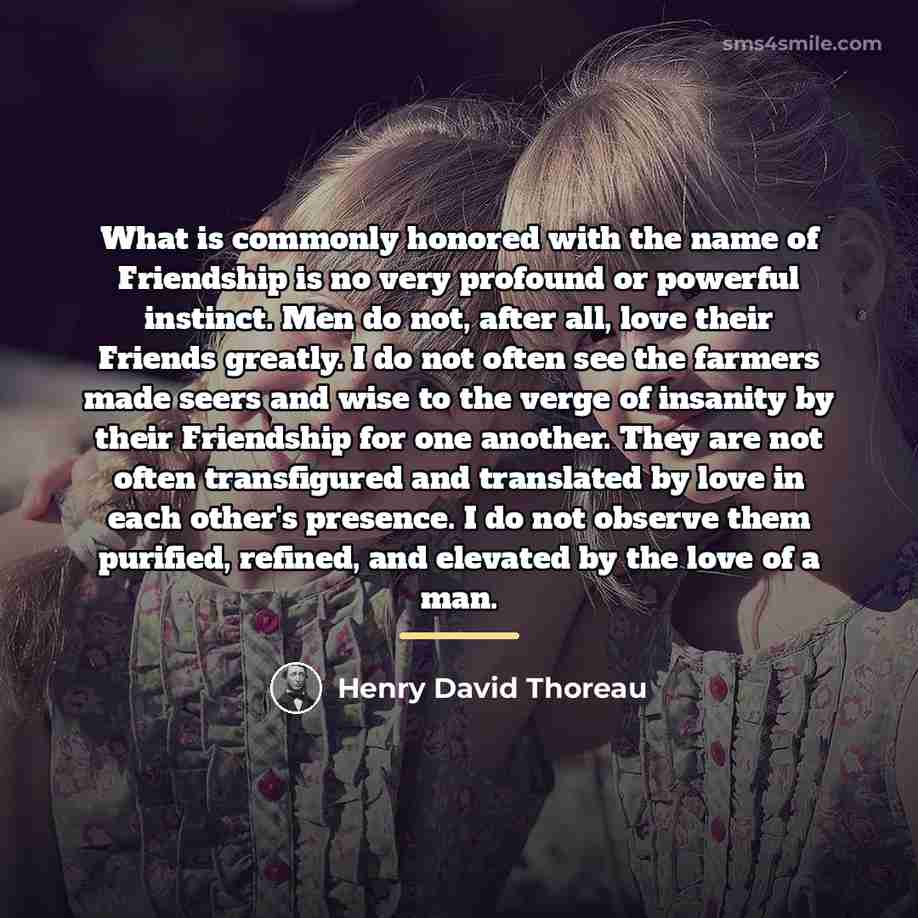“What is commonly honored with the name of Friendship is…” quote by Henry David Thoreau